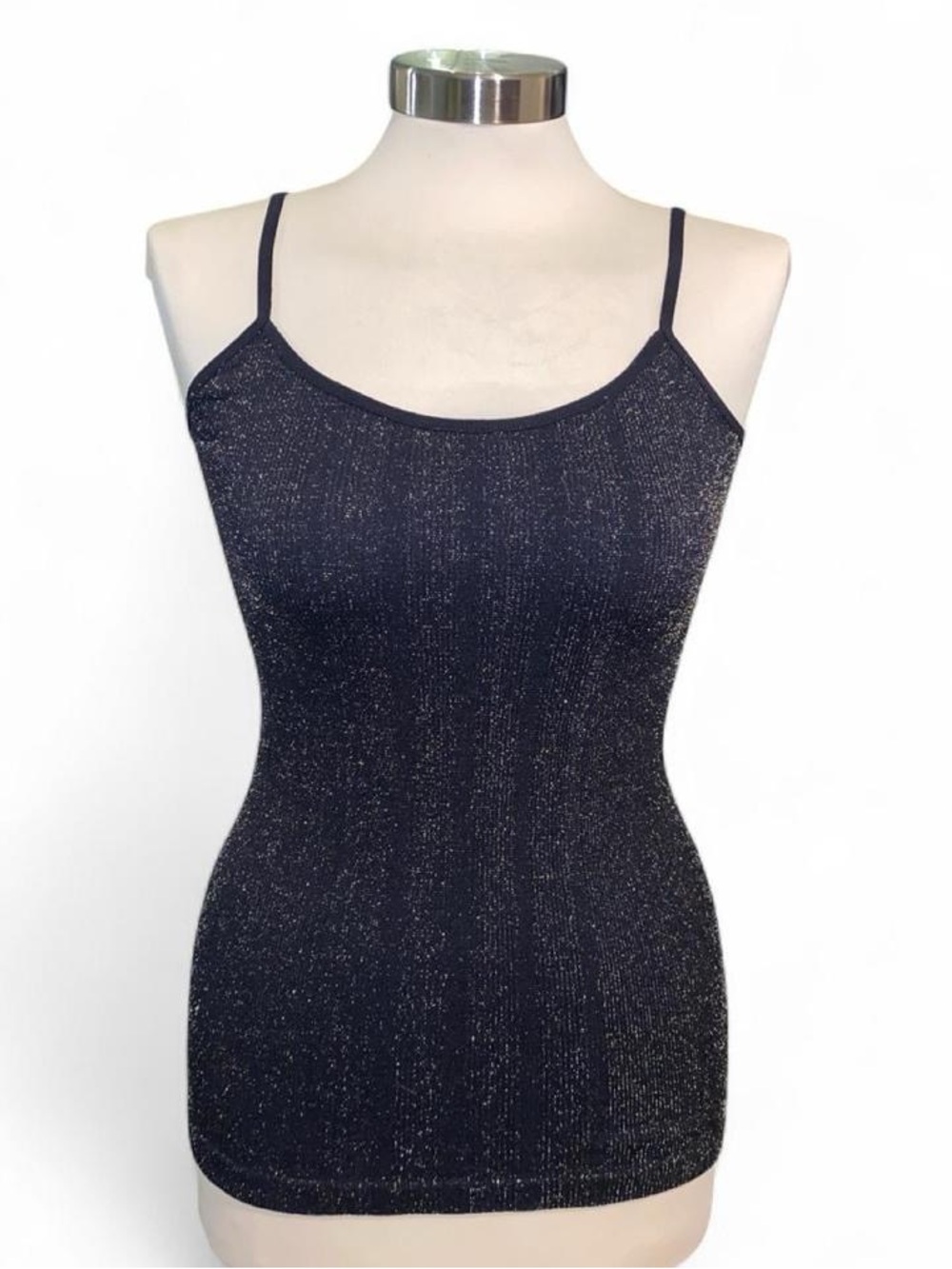 Free People Intimately Black With Gold Shimmer and Crisscross Back Cami